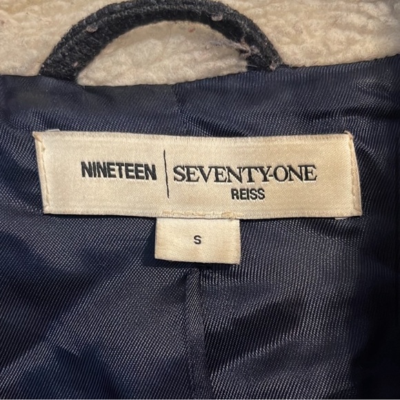 REISS Bomber Sherpa shearling collar jacket - Picture 4 of 10